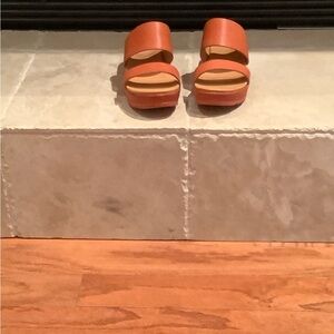 Kork-Ease Orange Sandals Modern Minimalist Designer